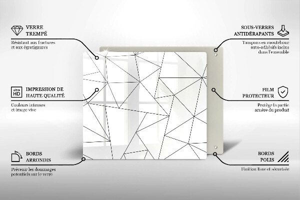 Sklo za varnú dosku Biele trojuholníky