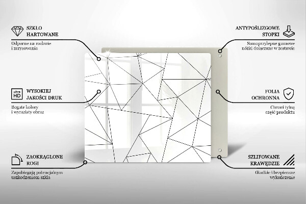 Sklo za varnú dosku Biele trojuholníky