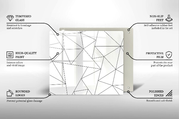 Sklo za varnú dosku Biele trojuholníky