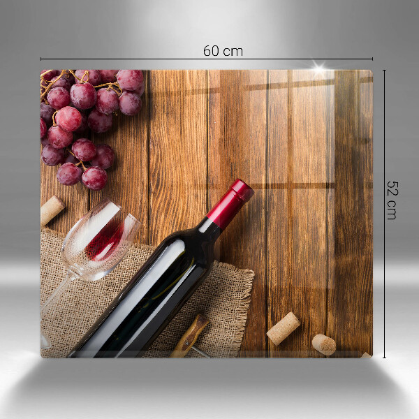 Sklenený kryt za sporák Fľaša červeného vína