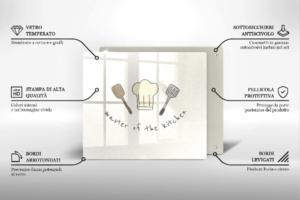Sklenený kryt za sporák Master of the Kitchen