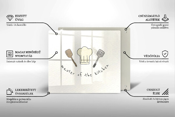 Sklenený kryt za sporák Master of the Kitchen