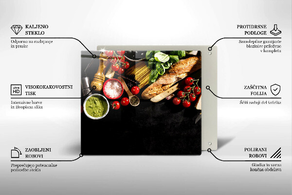 Sklenený kryt za sporák Talianske prísady a koreniny