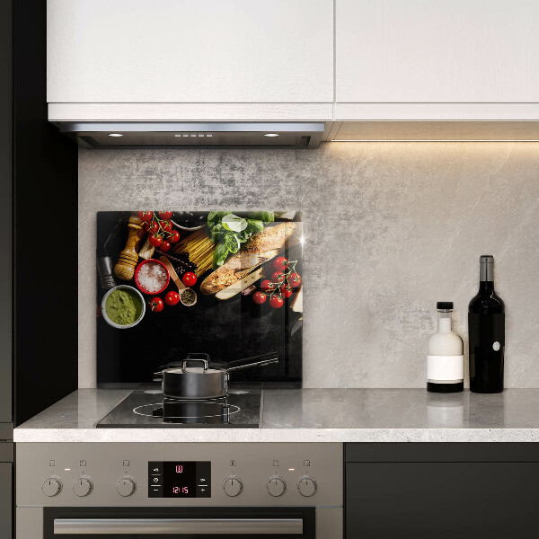 Sklenený kryt za sporák Talianske prísady a koreniny