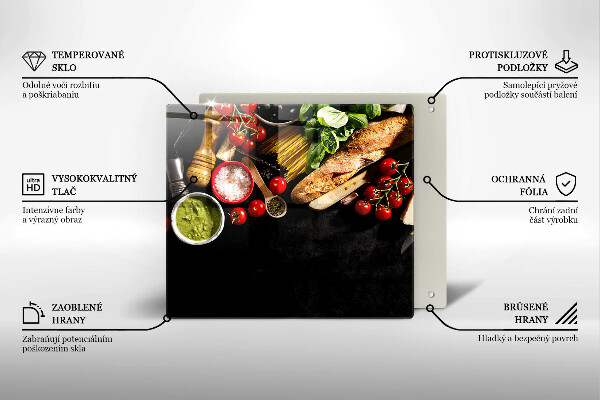 Sklenený kryt za sporák Talianske prísady a koreniny