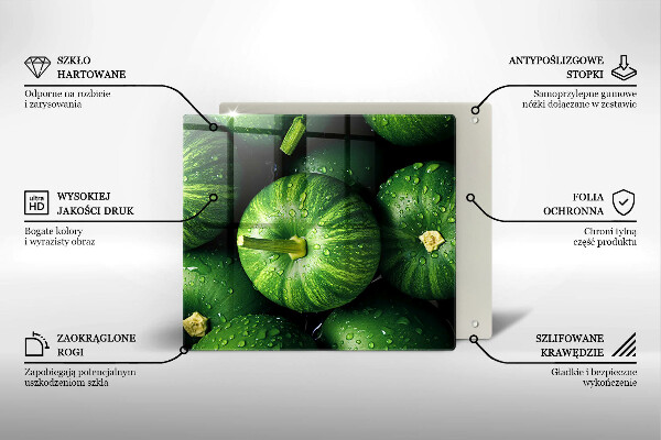 Sklenený kryt za sporák Zelené tekvice