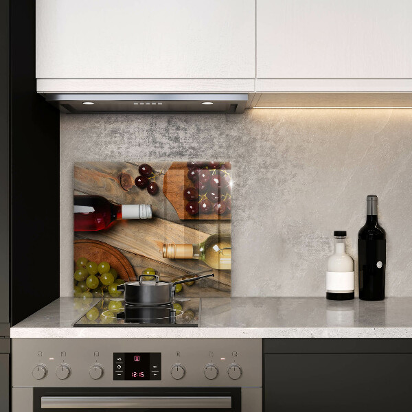 Sklenený kryt za sporák Fľaše na víno a hrozno