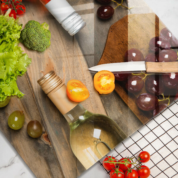 Sklenený kryt za sporák Fľaše na víno a hrozno