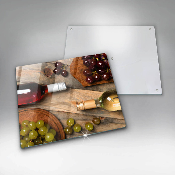 Sklenený kryt za sporák Fľaše na víno a hrozno