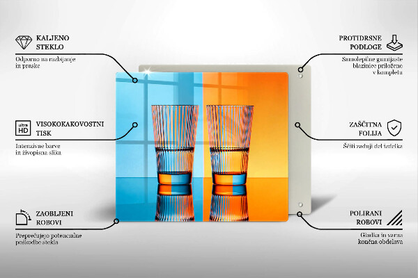 Sklenený kryt za sporák Dva poháre vody
