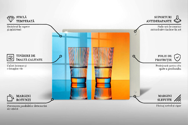 Sklenený kryt za sporák Dva poháre vody