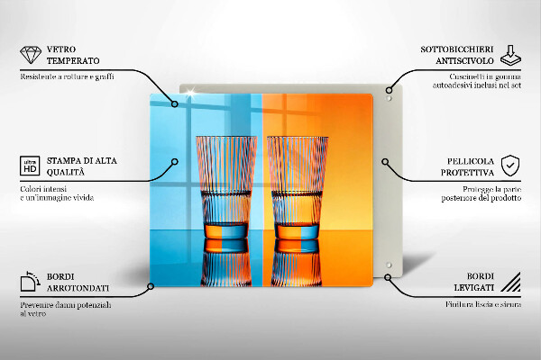 Sklenený kryt za sporák Dva poháre vody