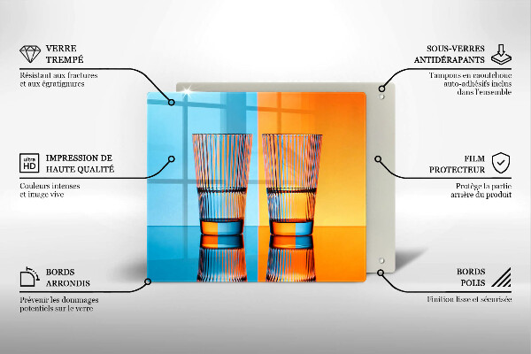 Sklenený kryt za sporák Dva poháre vody
