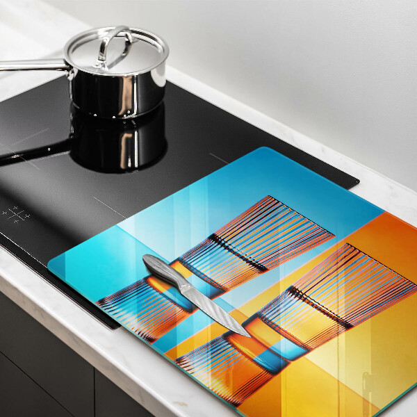 Sklenený kryt za sporák Dva poháre vody