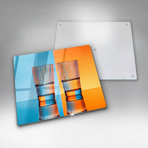 Sklenený kryt za sporák Dva poháre vody