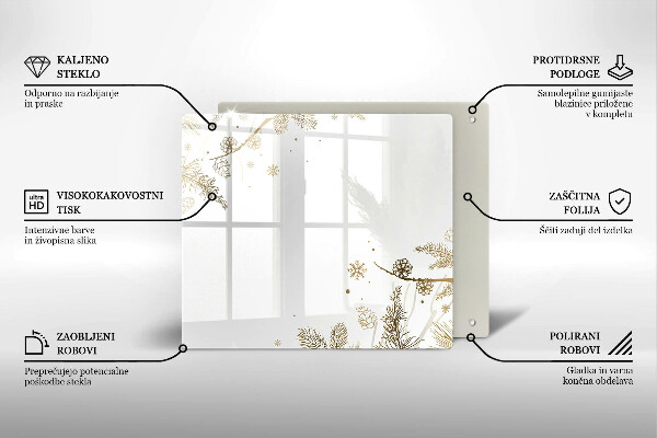 Sklenený kryt za sporák Zimné dekorácie