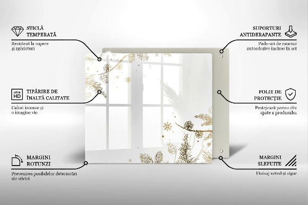 Sklenený kryt za sporák Zimné dekorácie