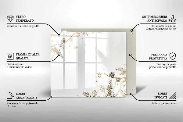 Sklenený kryt za sporák Zimné dekorácie