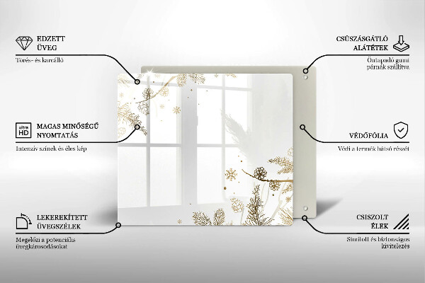 Sklenený kryt za sporák Zimné dekorácie