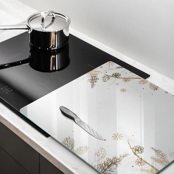 Sklenený kryt za sporák Zimné dekorácie