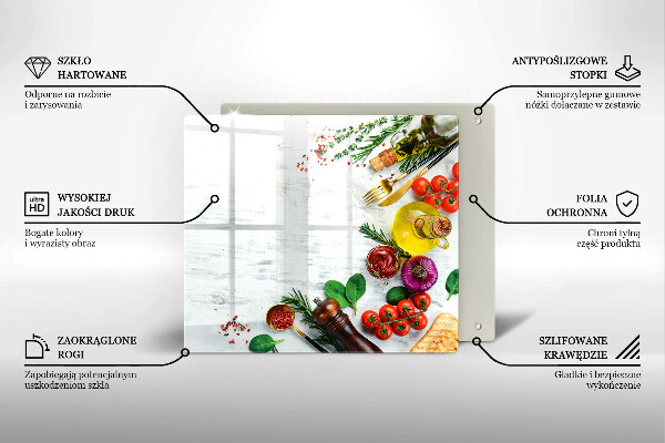 Sklenený kryt za sporák Zelenina a korenie