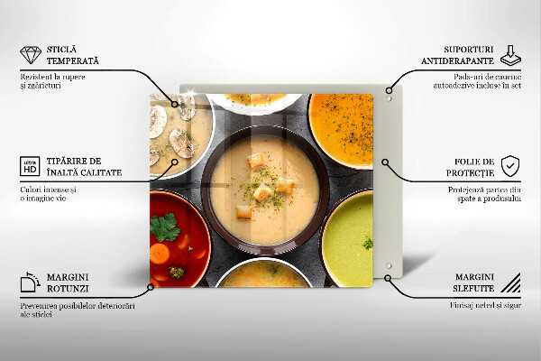 Sklenený kryt za sporák Farebné polievky