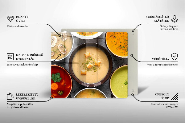 Sklenený kryt za sporák Farebné polievky