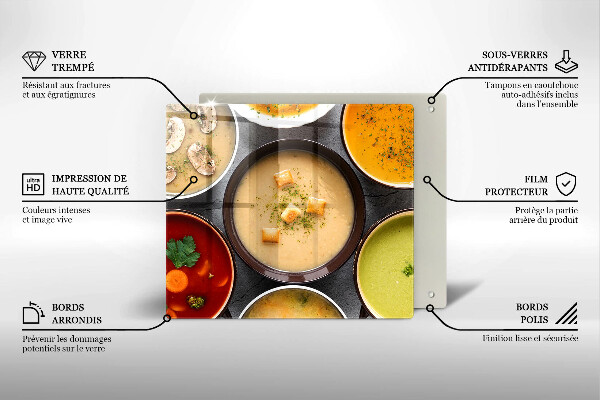 Sklenený kryt za sporák Farebné polievky