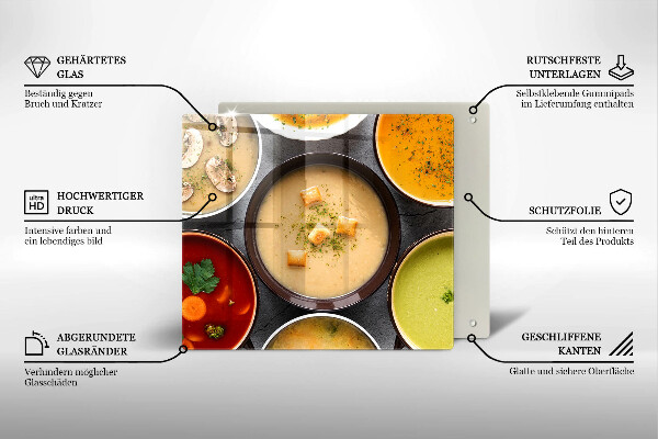 Sklenený kryt za sporák Farebné polievky