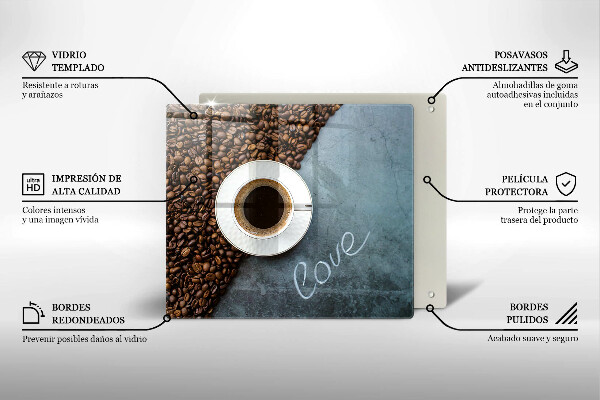 Krycia doska na sporák Kávové zrná a šálka