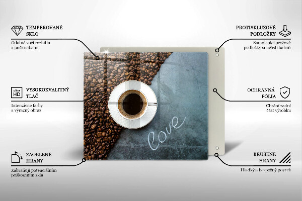 Krycia doska na sporák Kávové zrná a šálka