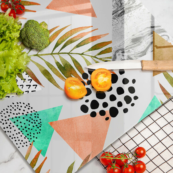 Kalené sklo za sporák Vzor boho listov