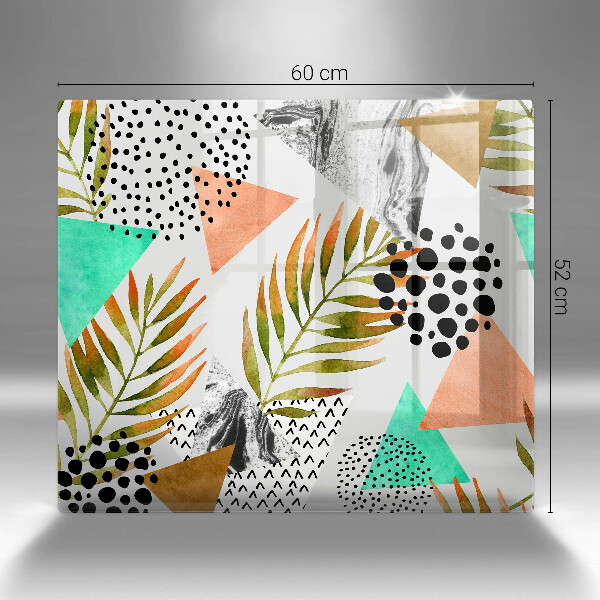 Kalené sklo za sporák Vzor boho listov