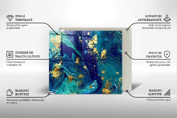 Kryt na indukčnú dosku Abstrakcia so zlatom