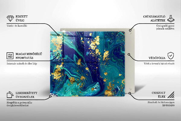 Kryt na indukčnú dosku Abstrakcia so zlatom