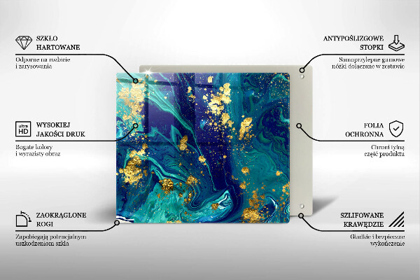 Kryt na indukčnú dosku Abstrakcia so zlatom