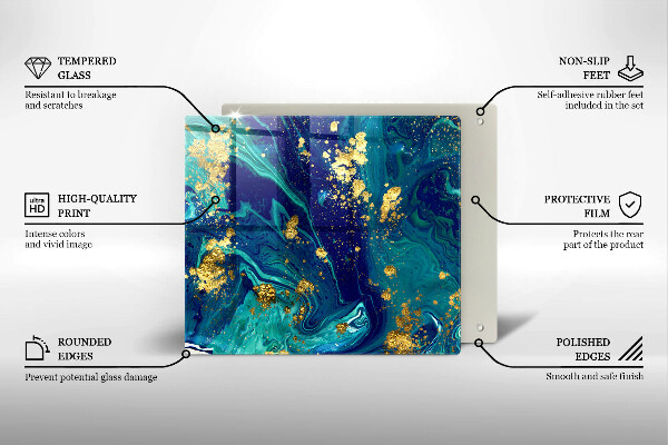 Kryt na indukčnú dosku Abstrakcia so zlatom