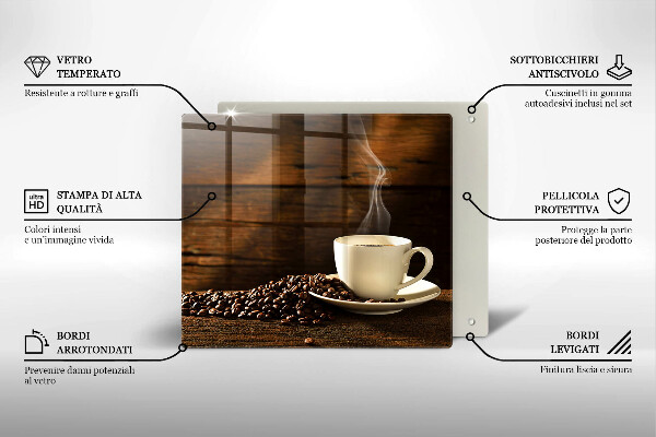 Sklo za varnú dosku Drevená šálka na kávu