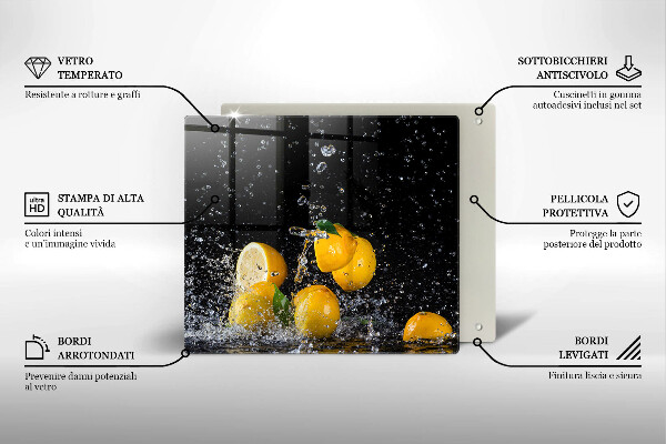 Sklo za varnú dosku Šťavnaté citrónové ovocie
