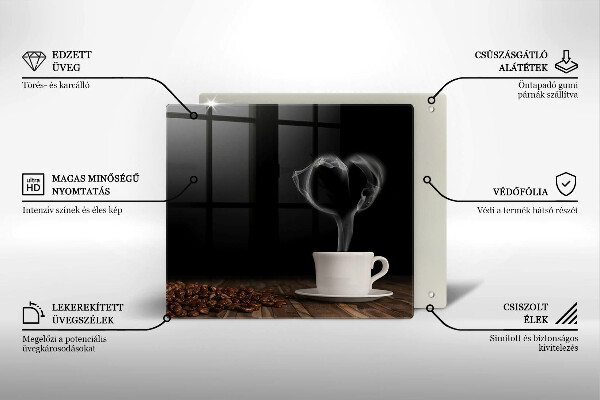 Kryt na indukčnú dosku Srdce šálky kávy