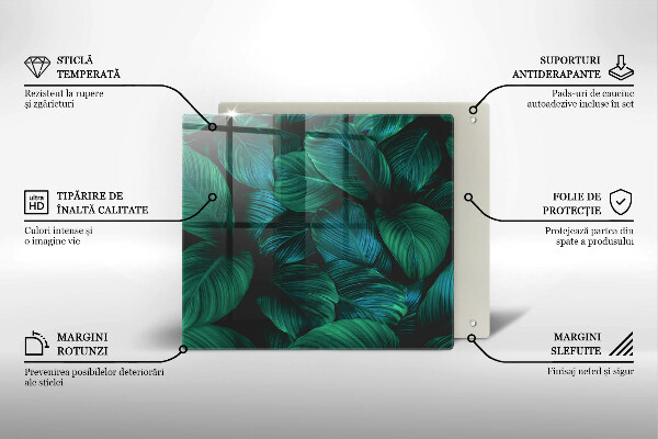 Kalené sklo za sporák Listy džungle
