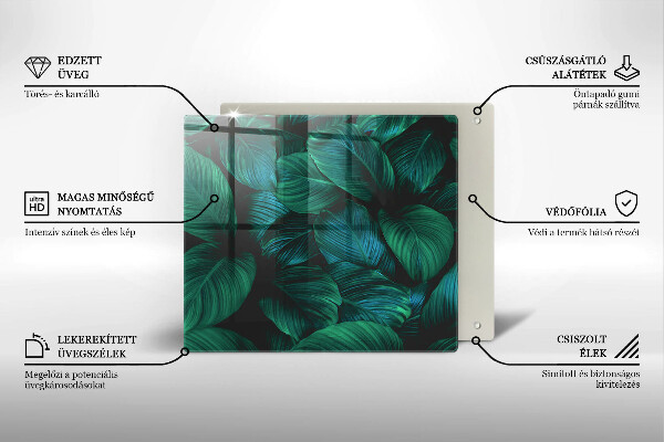 Kalené sklo za sporák Listy džungle