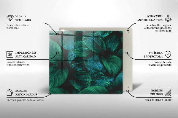 Kalené sklo za sporák Listy džungle