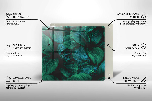 Kalené sklo za sporák Listy džungle