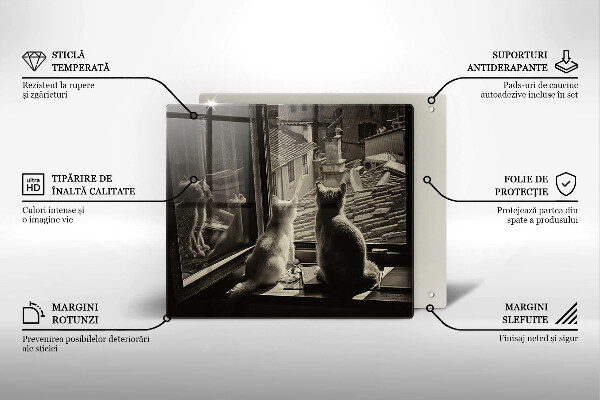 Kryt na indukčnú dosku Mesto mačky a okno