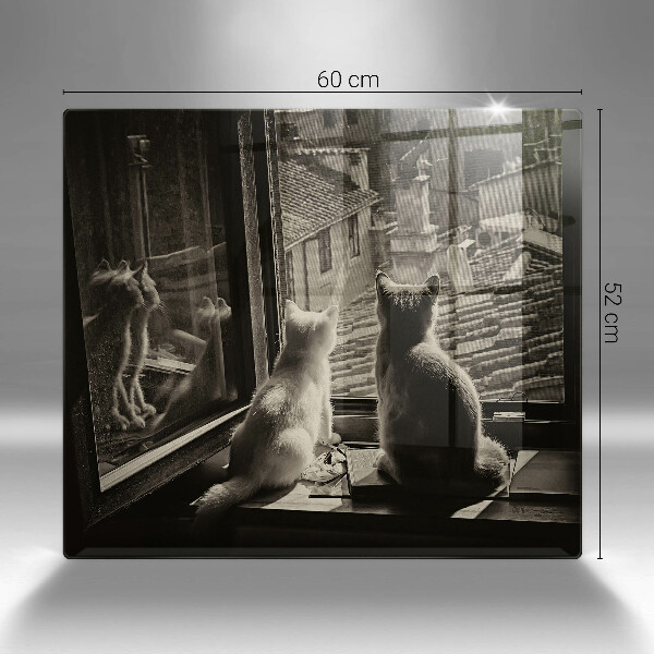 Kryt na indukčnú dosku Mesto mačky a okno