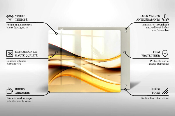 Kryt na indukčnú dosku Abstraktné dymové čiary