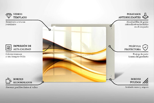 Kryt na indukčnú dosku Abstraktné dymové čiary