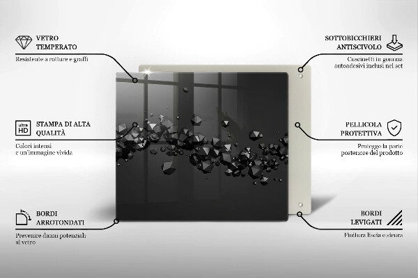 Kryt na indukčnú dosku 3D abstrakcia tvarov