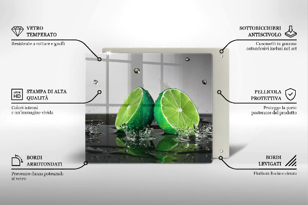 Kryt na indukčnú dosku Šťavnaté limetky a voda